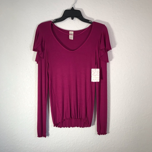 Free People berry color knit top NWT size small - Picture 4 of 5